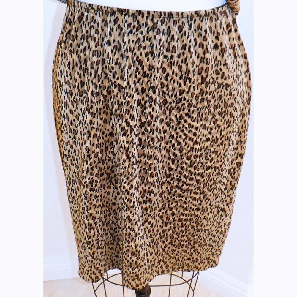 2pc animal print stretchy skirt set